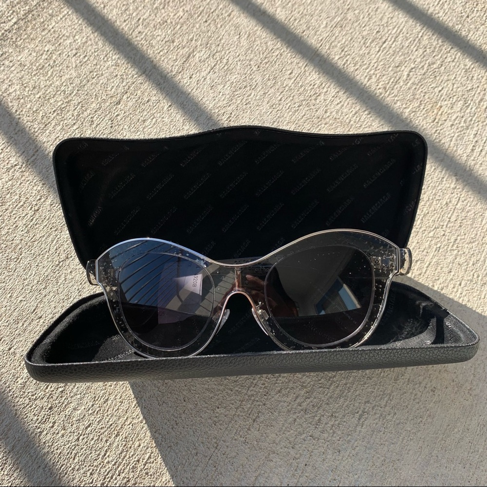 Clear Balenciaga sunglasses